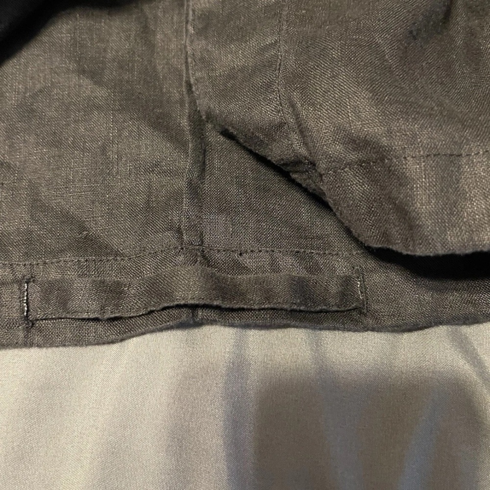 Amelline 100% Linen Hoodie Womens Black S/M Button Up Summer Lightweight Preppy - Picture 6 of 11